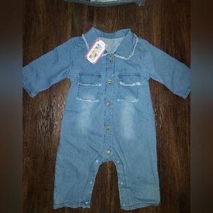 Baby Boy or Girl Denim Romper Size 2T NEW WITH TAGS!